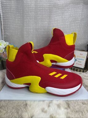 (H6) NW Adidas N3XT L3V3L 2020, basketball, red and yellow, size 12.5 men